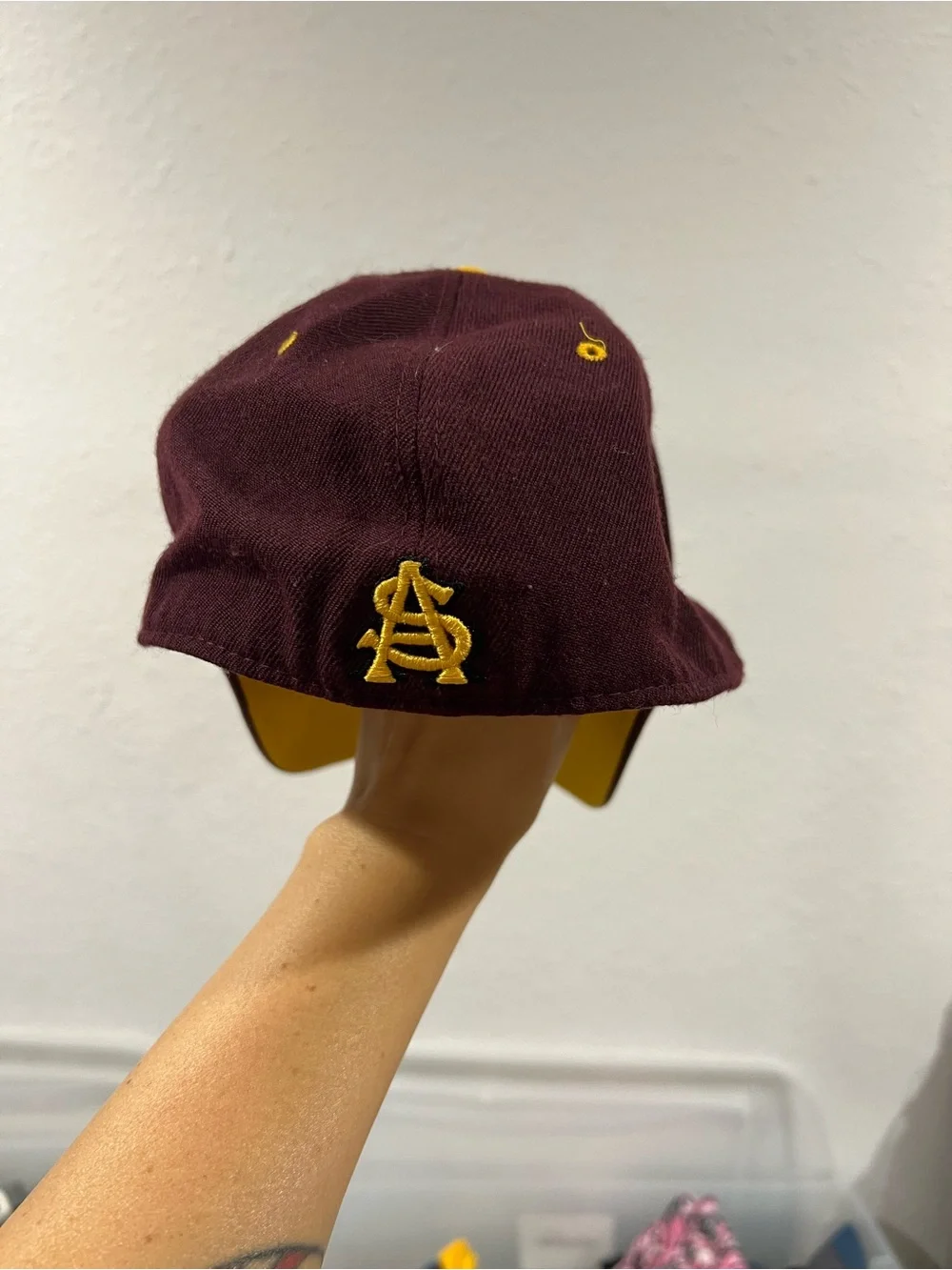 90s Arizona State University Sun Devils Zephyr Hat Maroon Fitted Baseball